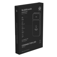 CONNECTOR LED, Powerbank, 10.000 mAh, Schwarz