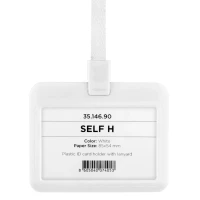 SELF H, lanyard id holder, white