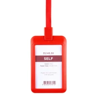 SELF, Kartenhalter für Ausweiskarte mit Band, Rot