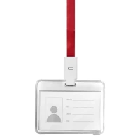 EGO, lanyard id holder, red