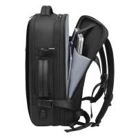 COMPACT, travel backpack with compression bag and pump, black
