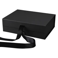 GRACE, Selbstfaltende Geschenkbox mit Magnet, Schwarz