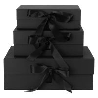 GRACE, Selbstfaltende Geschenkbox mit Magnet, Schwarz