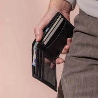 LARETTI, genuine leather wallet, black