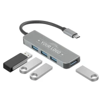 VOLT 4IN1, 4 ports usb hub, dark gray
