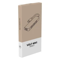 VOLT 4IN1, 4 ports usb hub, dark gray