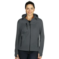 RIDER WOMEN, ženska softshell jakna sa kapuljačom, tamno siva