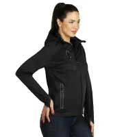 RIDER WOMEN, ženska softshell jakna sa kapuljačom, crna