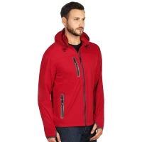 RIDER, hooded softshell jacket, red