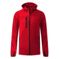 RIDER, hooded softshell jacket, red