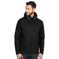 BLACK PEAK, Unisex Softshell-Jacke mit Kapuze, Schwarz