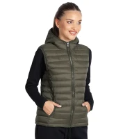 JET WOMEN, Damen Winterweste mit Kapuze, Olive