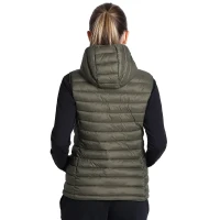 JET WOMEN, Damen Winterweste mit Kapuze, Olive