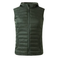 JET WOMEN, Damen Winterweste mit Kapuze, Olive