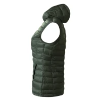 JET WOMEN, Damen Winterweste mit Kapuze, Olive