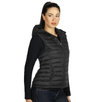 JET WOMEN, women's hooded body warmer, black