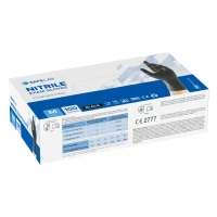 NITRILE GLOVES, Einweg-nitril-handschuhe, 100 stk, Schwarz