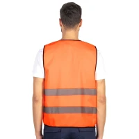GLOW, unisex fluorescent safety reflective vest, neon orange