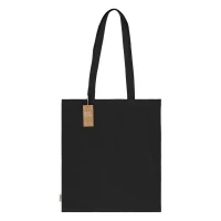NATURELLA RECYCLE 120, recycled cotton bag, 120 g/m2, black
