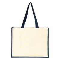 TAHITI, jute and cotton shopping bag, blue