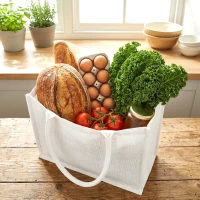 GOA, Tasche aus Jute mit Reißverschluss, Weiss