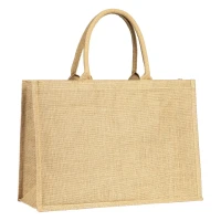 GOA, jute bag with zipper, beige