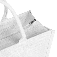 GOA, Tasche aus Jute mit Reißverschluss, Weiss