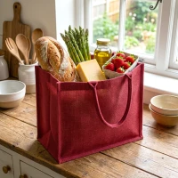 GOA, Tasche aus Jute mit Reißverschluss, Rot