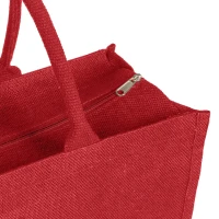 GOA, Tasche aus Jute mit Reißverschluss, Rot