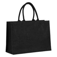 GOA, jute bag with zipper, black