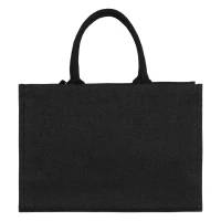 GOA, jute bag with zipper, black