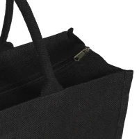 GOA, jute bag with zipper, black