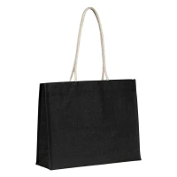 CALABRIA, Tasche aus Jute, Schwarz