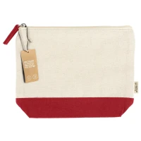 SERENITY, recycled cotton cosmetic bag, 320 g/m2, red
