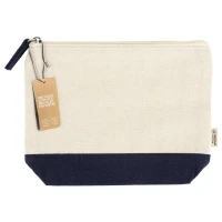 SERENITY, recycled cotton cosmetic bag, 320 g/m2, blue