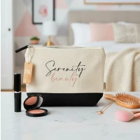 SERENITY, recycled cotton cosmetic bag, 320 g/m2, blue