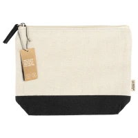 SERENITY, recycled cotton cosmetic bag, 320 g/m2, black