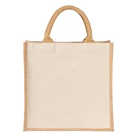 GRAPE, jute and cotton shopping bag, beige