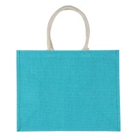 MAGNOLIA, Tasche aus Jute, Türkisblau