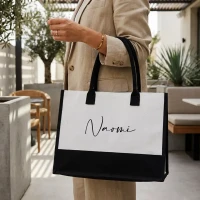 NAOMI, cotton shopping bag, 380 g/m2, black