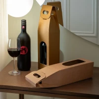 BOTTLE, 3-lagige faltbare Geschenkbox für eine Flasche, Schwarz