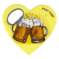 MAGNET HEART, Flaschenöffner mit Magnet, Weiss