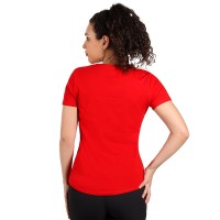 TARGET LADY, women's t-shirt, 100% cotton, slim fit, red