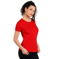 TARGET LADY, women's t-shirt, 100% cotton, slim fit, red