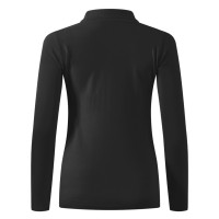 LINDA, women's long sleeve polo shirt, 200 g/m2, dark gray
