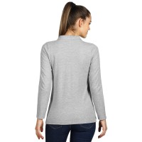 LINDA, women's long sleeve polo shirt, 200 g/m2, ash