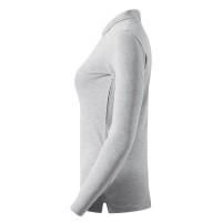 LINDA, women's long sleeve polo shirt, 200 g/m2, ash