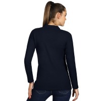 LINDA, women's long sleeve polo shirt, 200 g/m2, blue