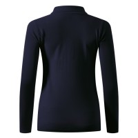 LINDA, women's long sleeve polo shirt, 200 g/m2, blue