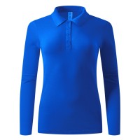 LINDA, women's long sleeve polo shirt, 200 g/m2, royal blue